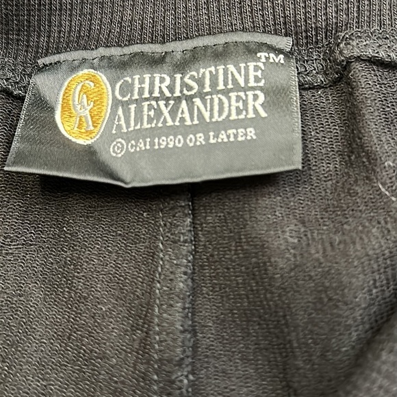 Women’s Christine Alexander Bling Rhinestone Black Cropped Capri Sweatpants Sz S - Picture 5 of 6